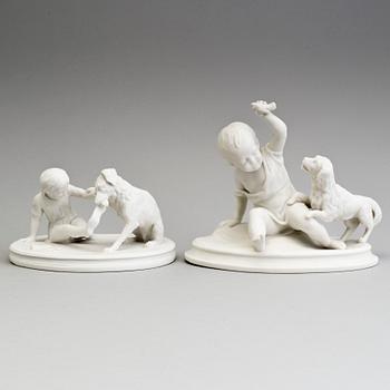 TWO PARIAN GROUPS, Gustafsberg and Rörstrand, early 20th century.