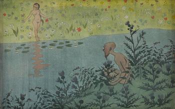 667. Ivar Arosenius, By the water.