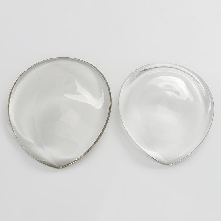 Tapio Wirkkala, two 1950s glass bowls, signed Tapio Wirkkala - Iittala.