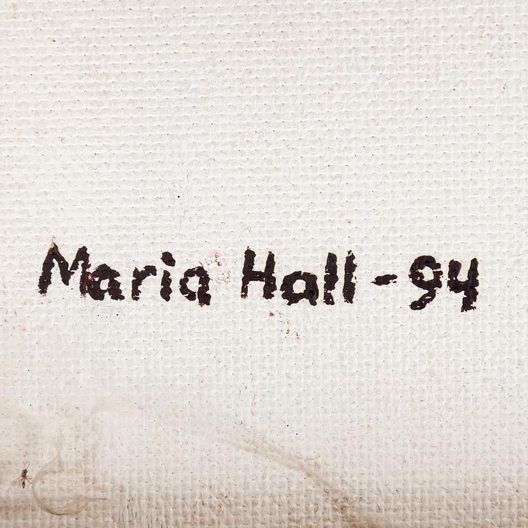 MARIA HALL, oil on panel, signed on verso and dated -94.