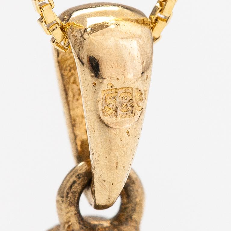 Kaulakoru, 14K kultaa, timantti n. 0.10 ct.