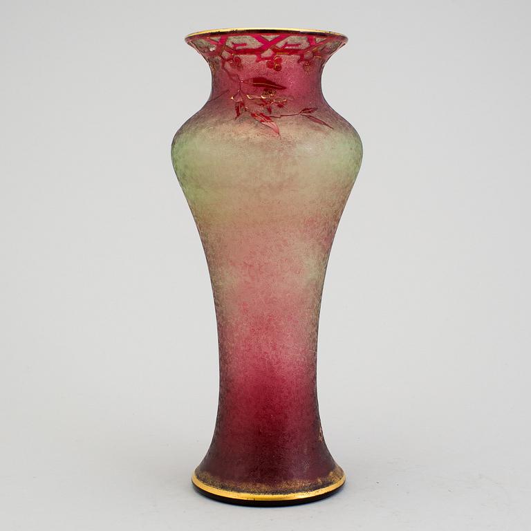 A French Art Noveau Baccarat Deposé glass vase circa 1900.