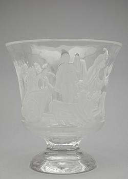 SKÅL PÅ FOT, gjutet glas, 1900-tal.