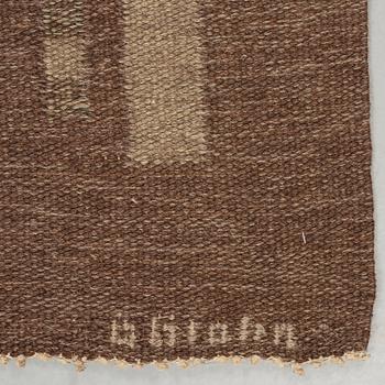 CARPET. Flat weave. 203,5 x 139,5 cm. Signed B Grahn.