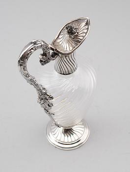 FLAKONG, glas och silver, Frankrike, 1900-talets första hälft.