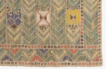 Märta Måås-Fjetterström, draperi, "Rågen", inplock på linnebotten, ca 246 x 147 cm, signerad MMF.