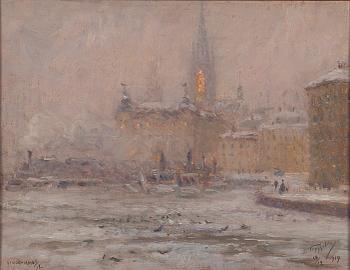 Erik Tryggelin, Vintervy mot Riddarholmskyrkan.