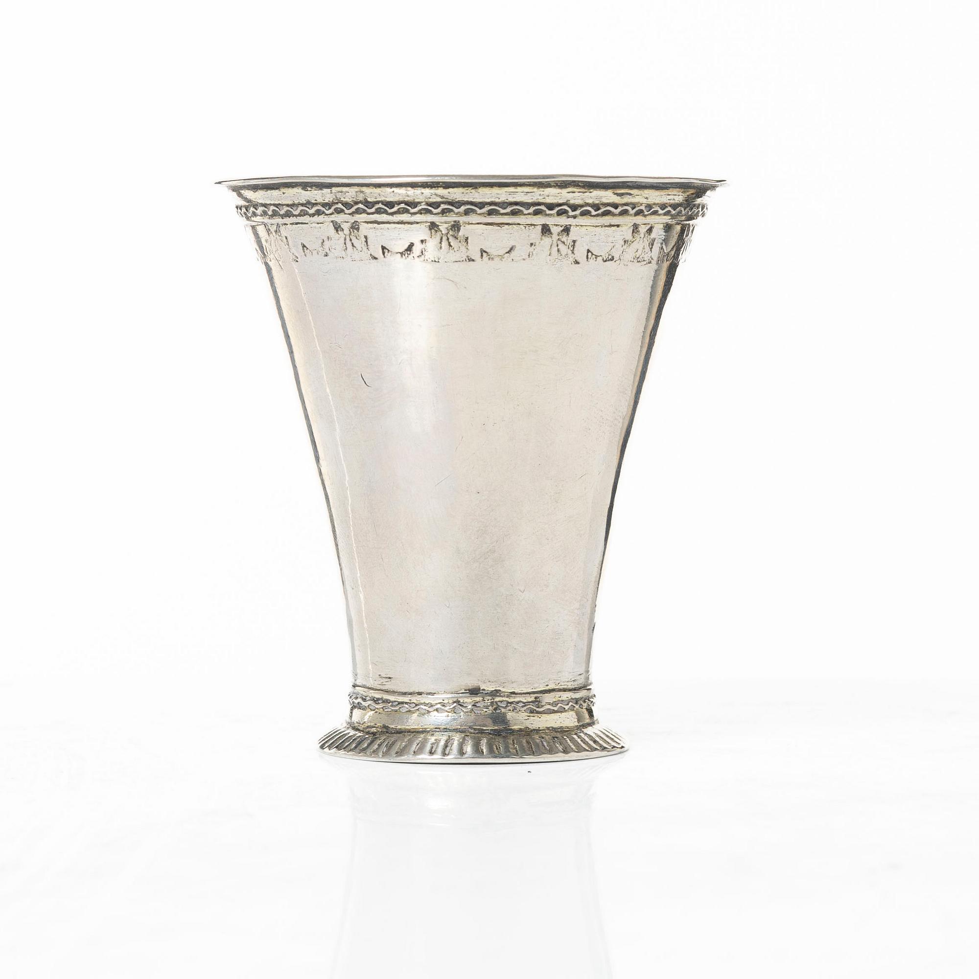 A Swedish silver beaker, mark of Lars Beckman d e, Örebro, active 1712-1748 (1752).