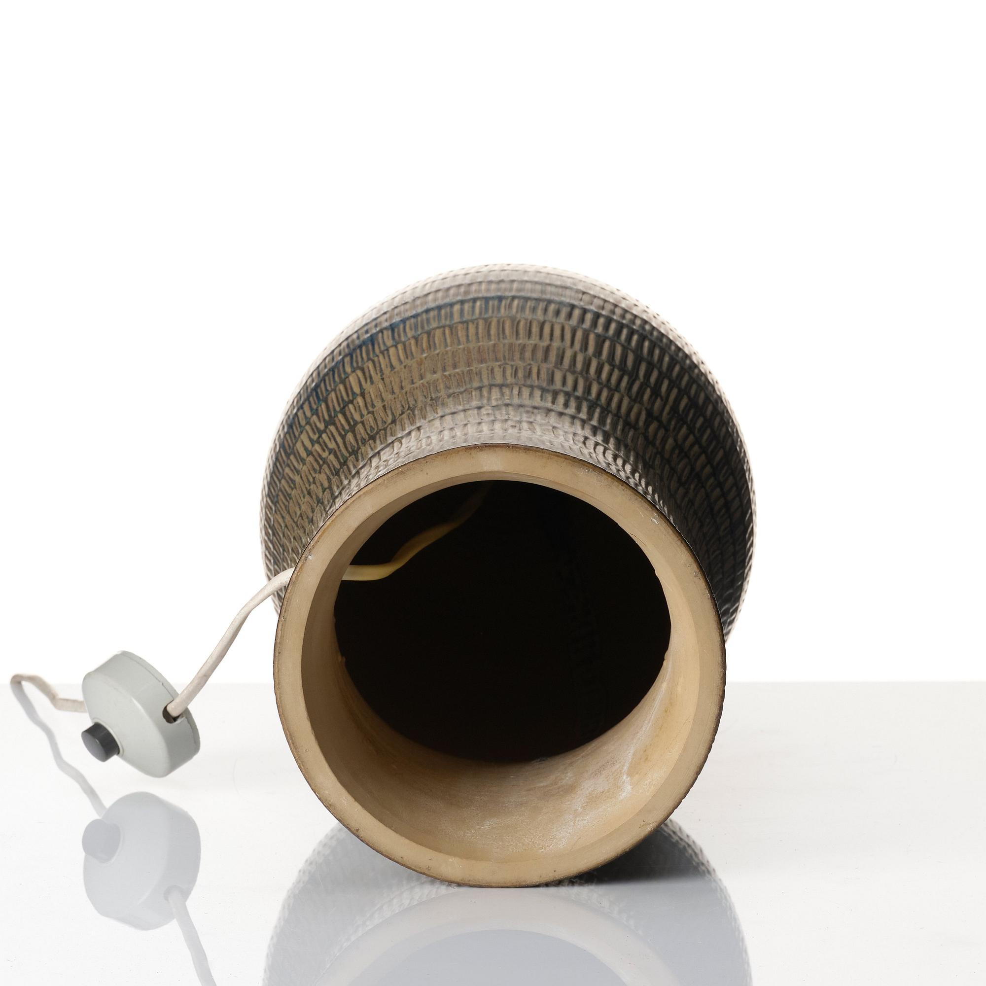 Stig Lindberg, a stoneware table/ floor lamp, Gustavsberg studio, Sweden 1961.