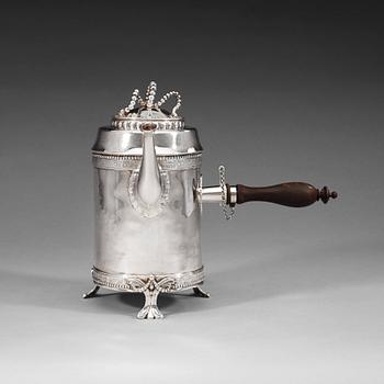 409. A Swedish 18th century silver coffee-pot, Hans Petter Vogt, Kristianstad 1785.