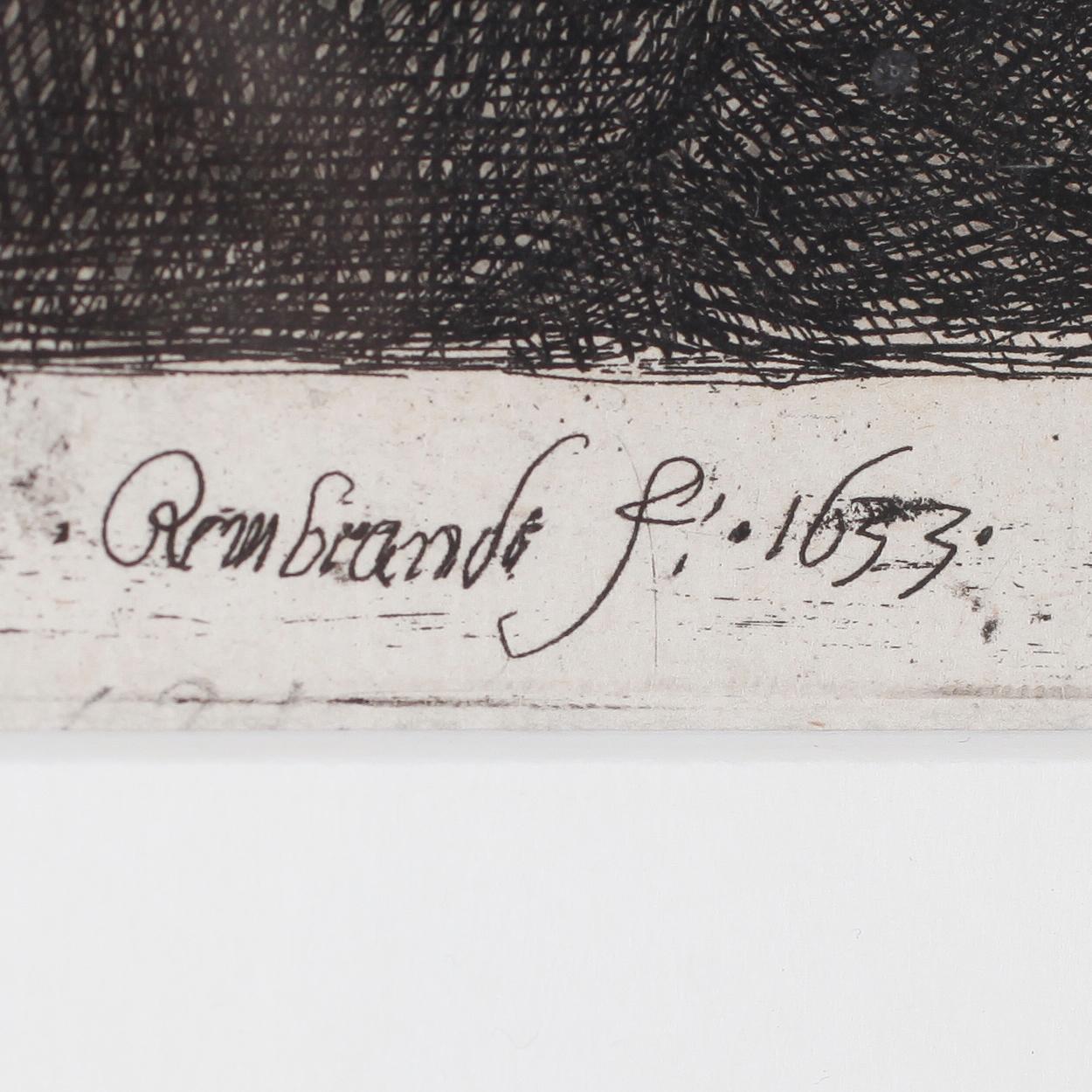 REMBRANDT HARMENSZ. VAN RIJN, etsning, signerad och daterad 1633 i plåten. Troligen ett senare avdrag.
