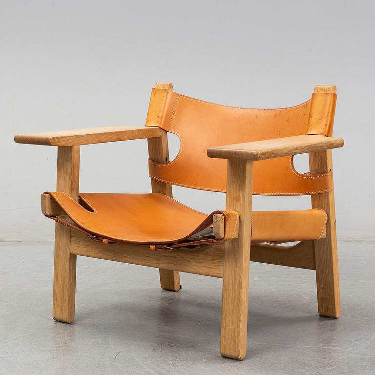 Børge Mogensen, fåtölj, "Den Spanske stol" modell 226 Fredericia stolefabrik, Danmark, formgiven 1958.