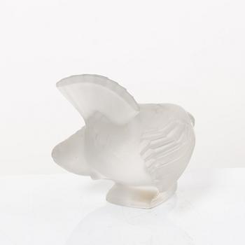 9 glass figurines, Lalique, France.