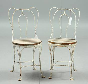 TRÄDGÅRDSSTOLAR, ett par, Grytgöl, 1800/1900-tal.