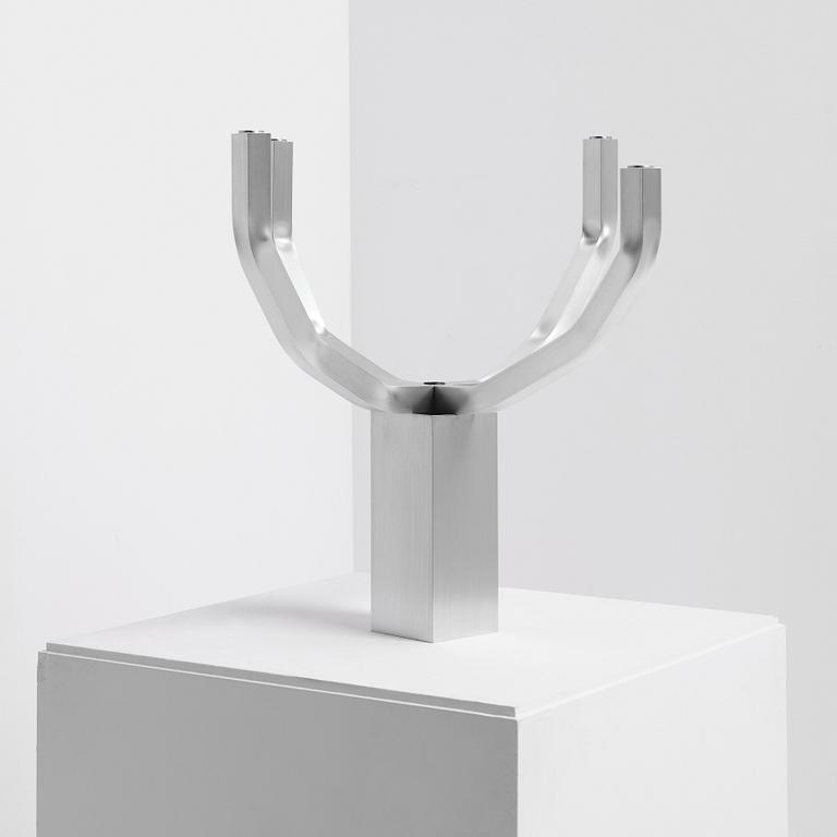 David Taylor, kandelaber, unik, "Aluminium Candelabra 4", Studio Mellösaverken, Sverige, 2025.