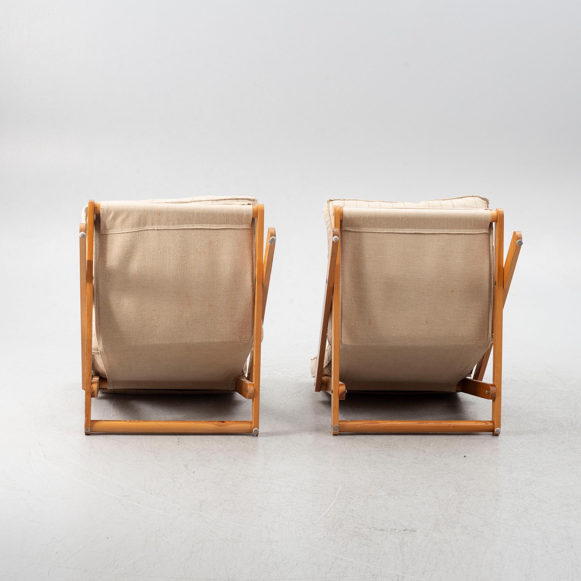 Gillis Lundgren, A pair of  'Idre' lounge chairs, Ikea second half of the 20th century.