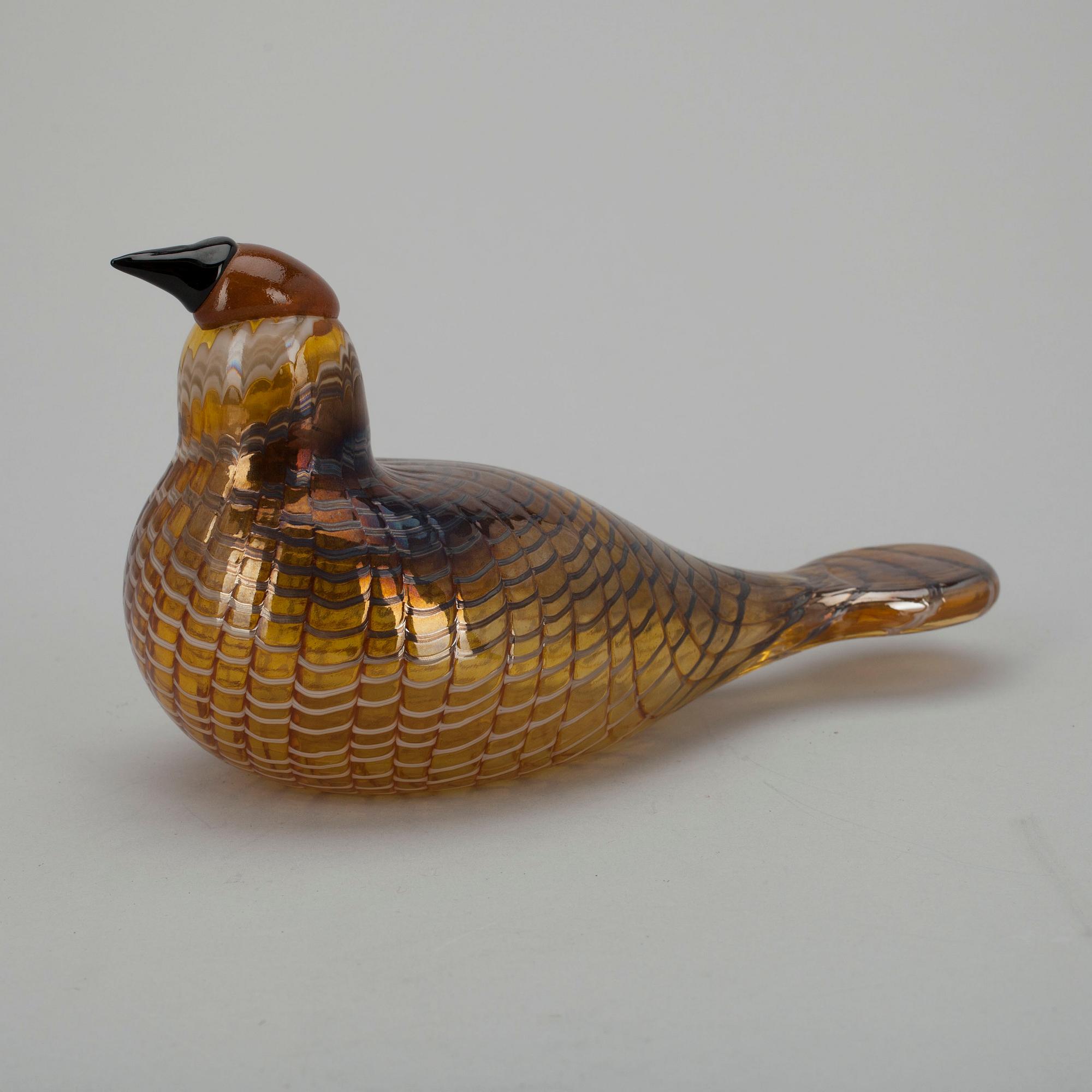 FÅGEL, glas, signerad O. Toikka, Nuutajärvi.