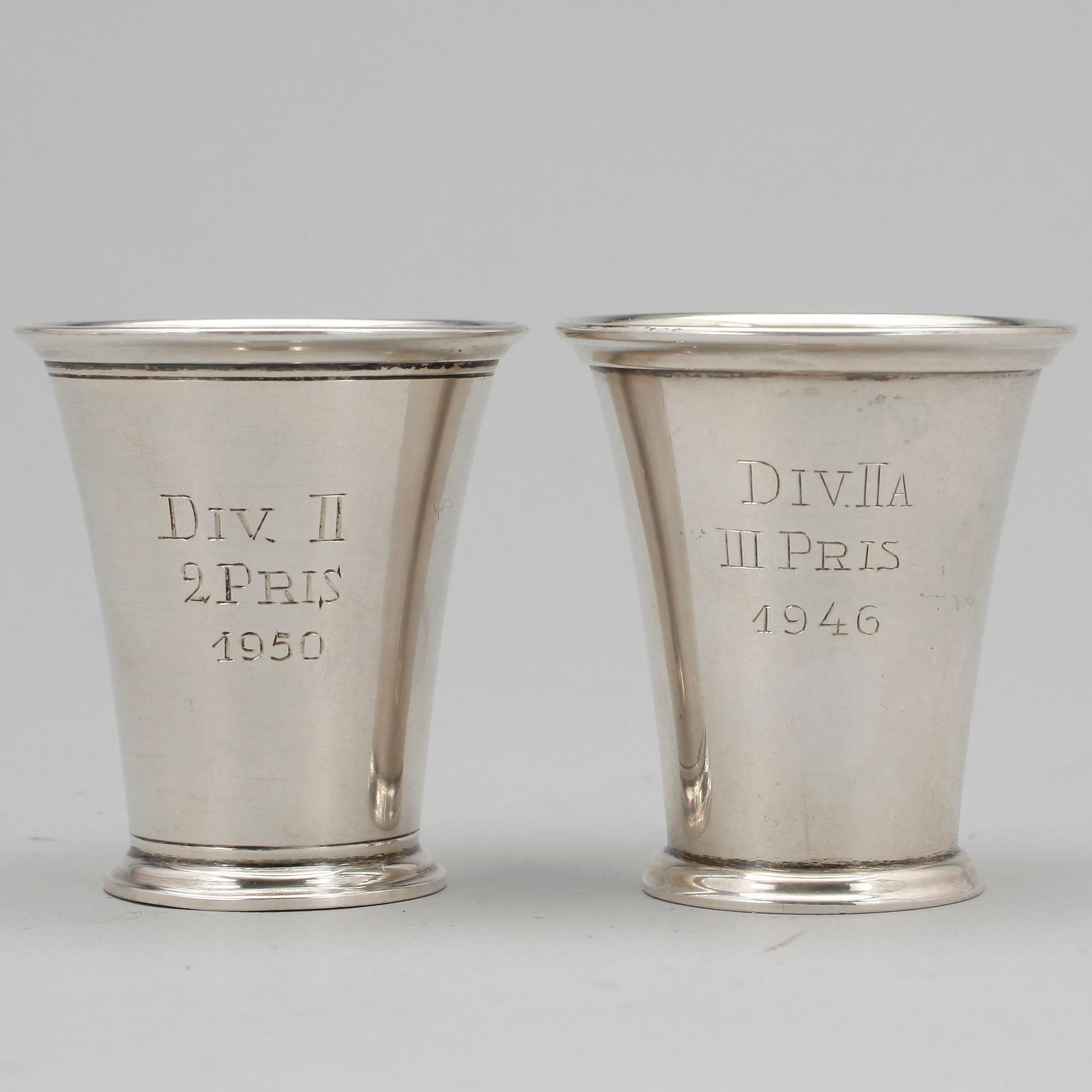 PARTI  SILVER, 5 delar, bland annat W A Bolin, Stockholm, 1929. Vikt ca 350 gram.