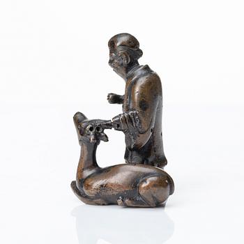 Figurin, brons. Qingdynastin, 1700-tal.