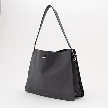 Céline, a grey leather handbag.