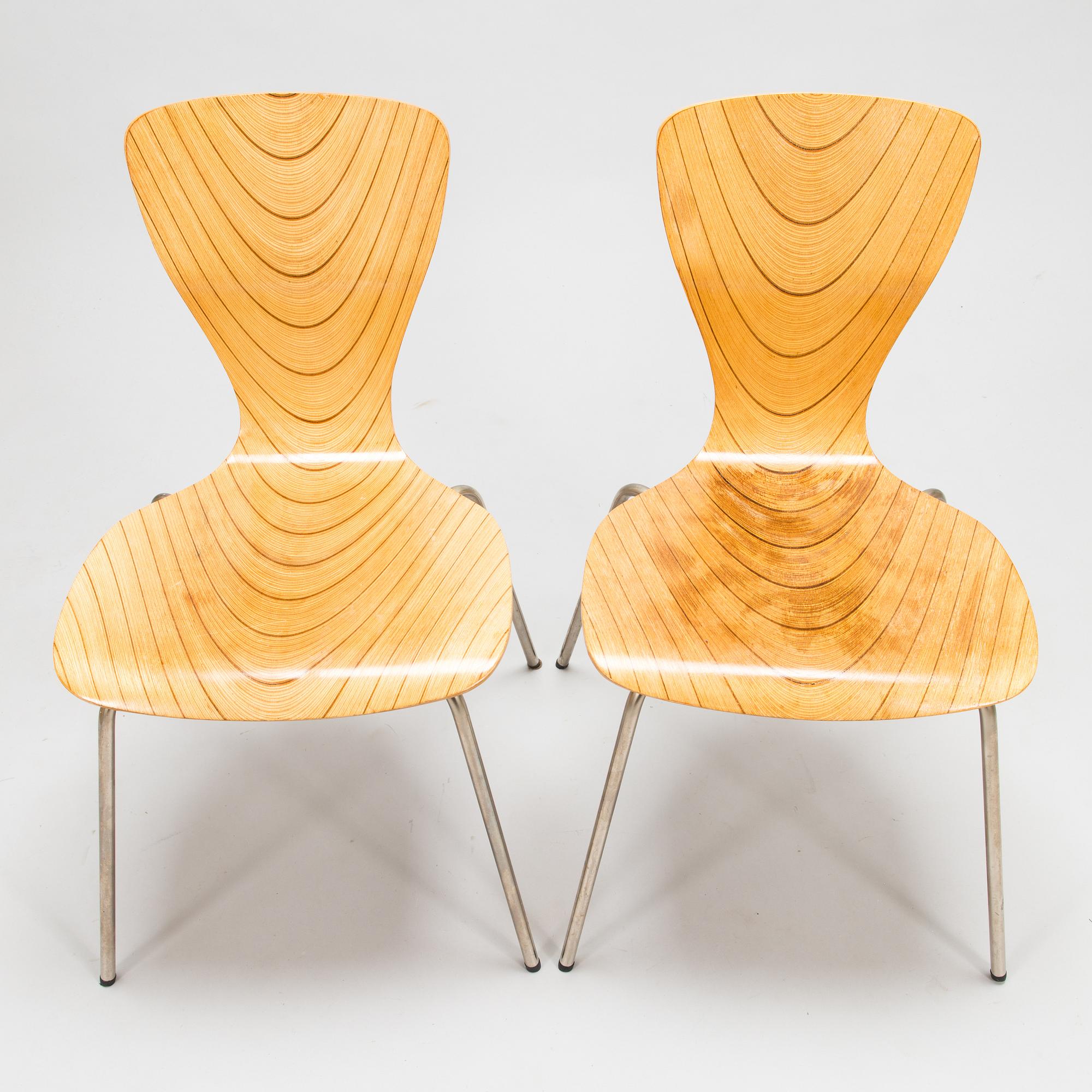 Tapio Wirkkala, two mid-20th century 'Nikke' chairs for Asko Finland.