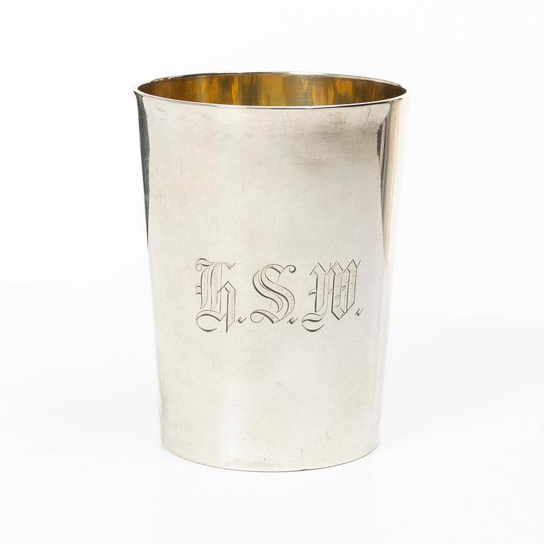 A Finnish silver beaker, mark of Lars Henrik Nordman (1829-1842), active in Nystad.