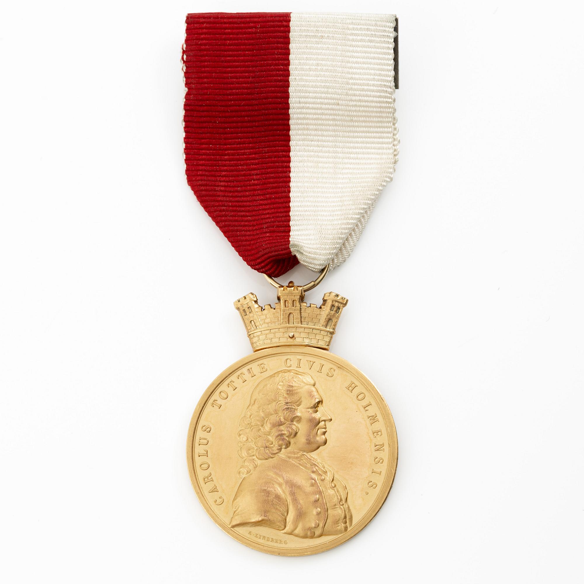 Medal. Vigili custode perennat, Firefighting medal, gold, 1974.