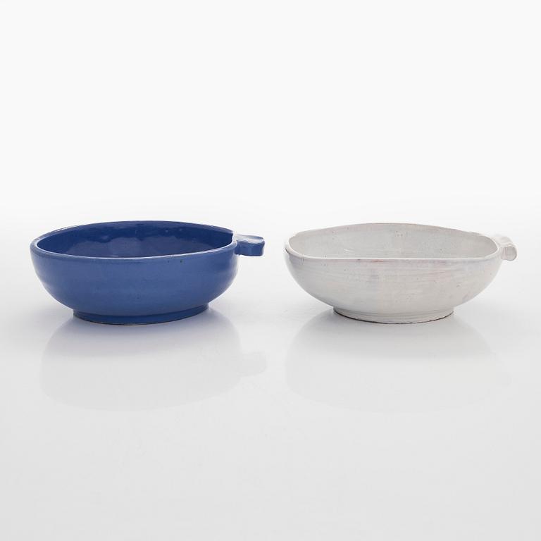 Marita Lybeck, bowls, 2 pcs, red clay, signed ML.