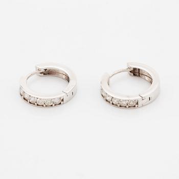 Brilliant-cut diamond  hoop earrings.