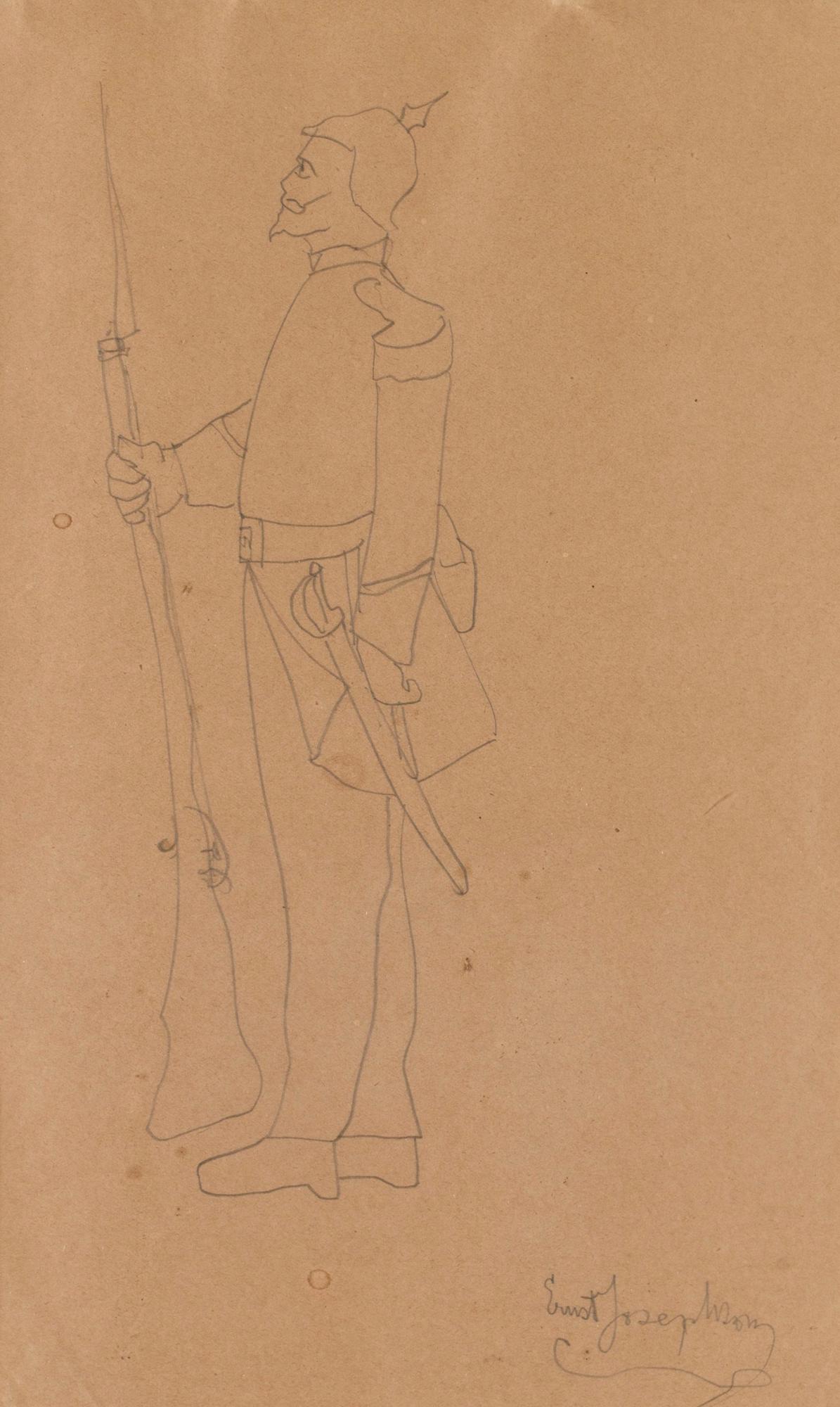 Ernst Josephson, Soldat i pickelhuva.