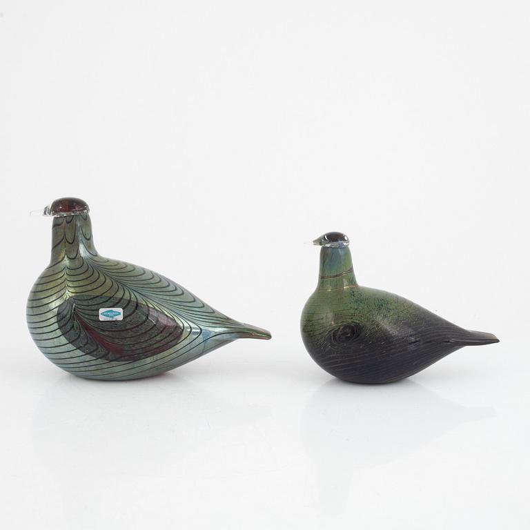 Oiva toikka, two glass birds, Nuutajävri, Notsjö, Finland.