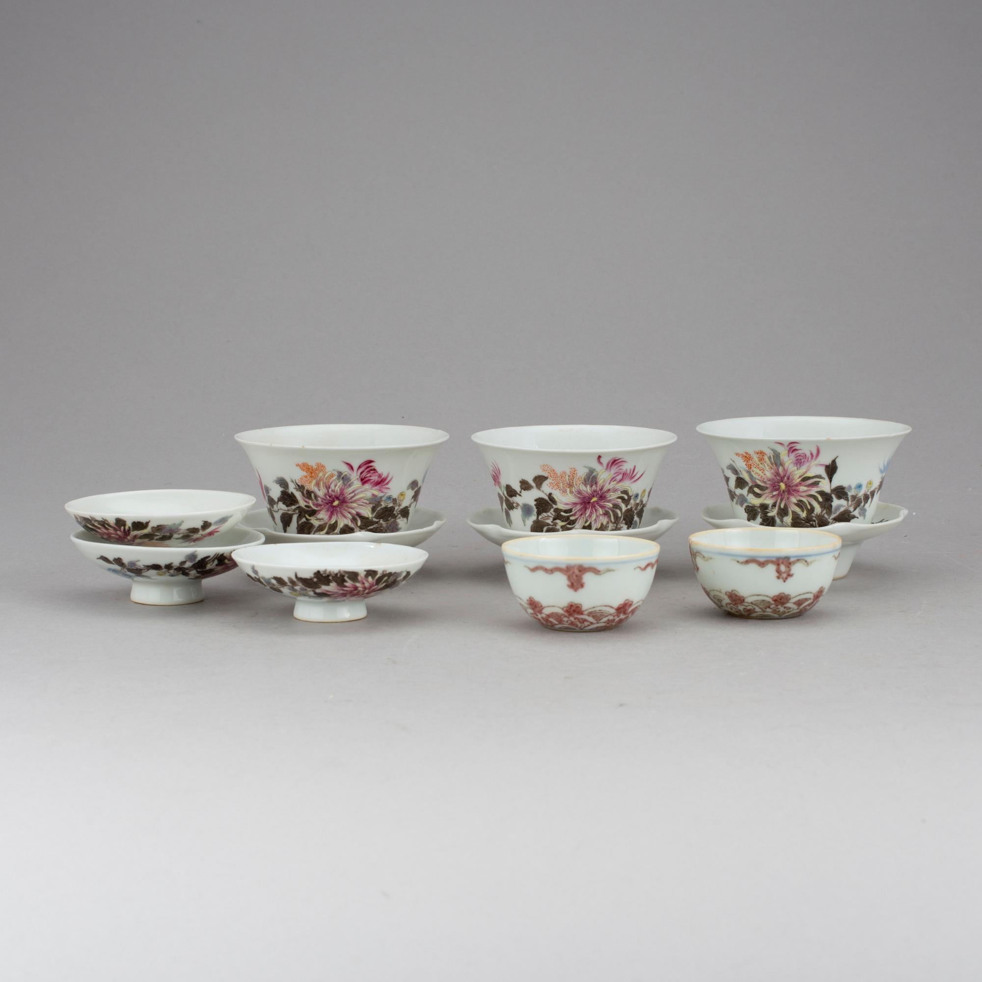 SERVISDELAR, 8 delar, porslin, Kina, 1900-tal.