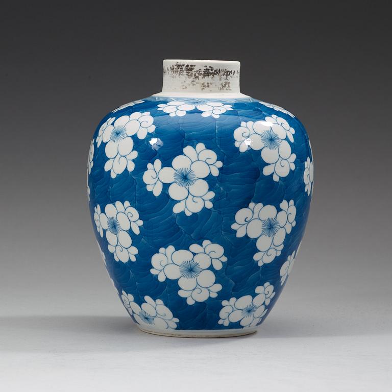 A blue and white jar, Qing dynasty, (1644-1912).