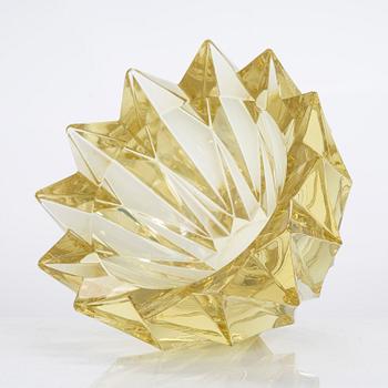 Aimo Okkolin, skål, "Näckros", signerad Aimo Okkolin Riihimäen Lasi Oy.