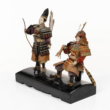 Two Japanese 'Hina' dolls, Showa, 1900s.