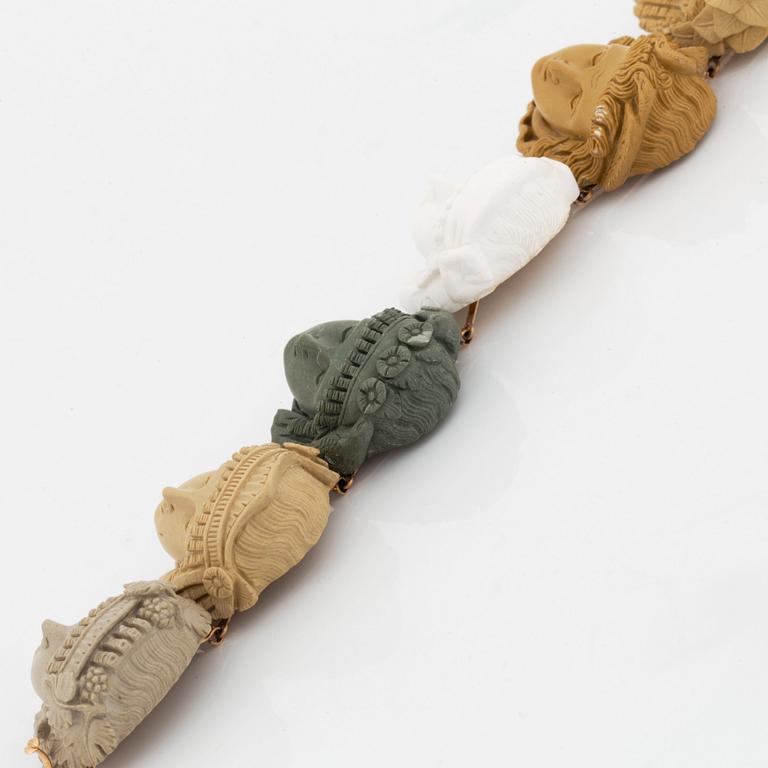 A lava cameo bracelet.