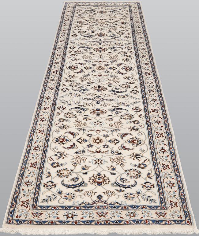 A part silk Nain, runner so called 9 LAA, ca 290 x 75 cm.