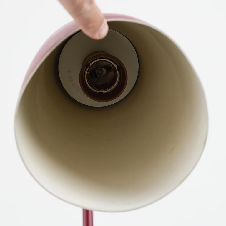 Greta Magnusson Grossman, a burgundy red "Grasshopper" floor lamp model "G-33", Bergboms, Malmö, 1950s.