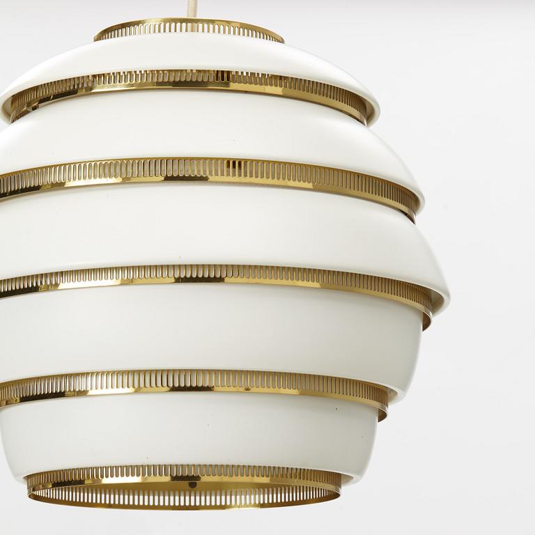 Alvar Aalto, a model A331, "Beehive" ceiling lamp, Valaisinpaja, Finland.