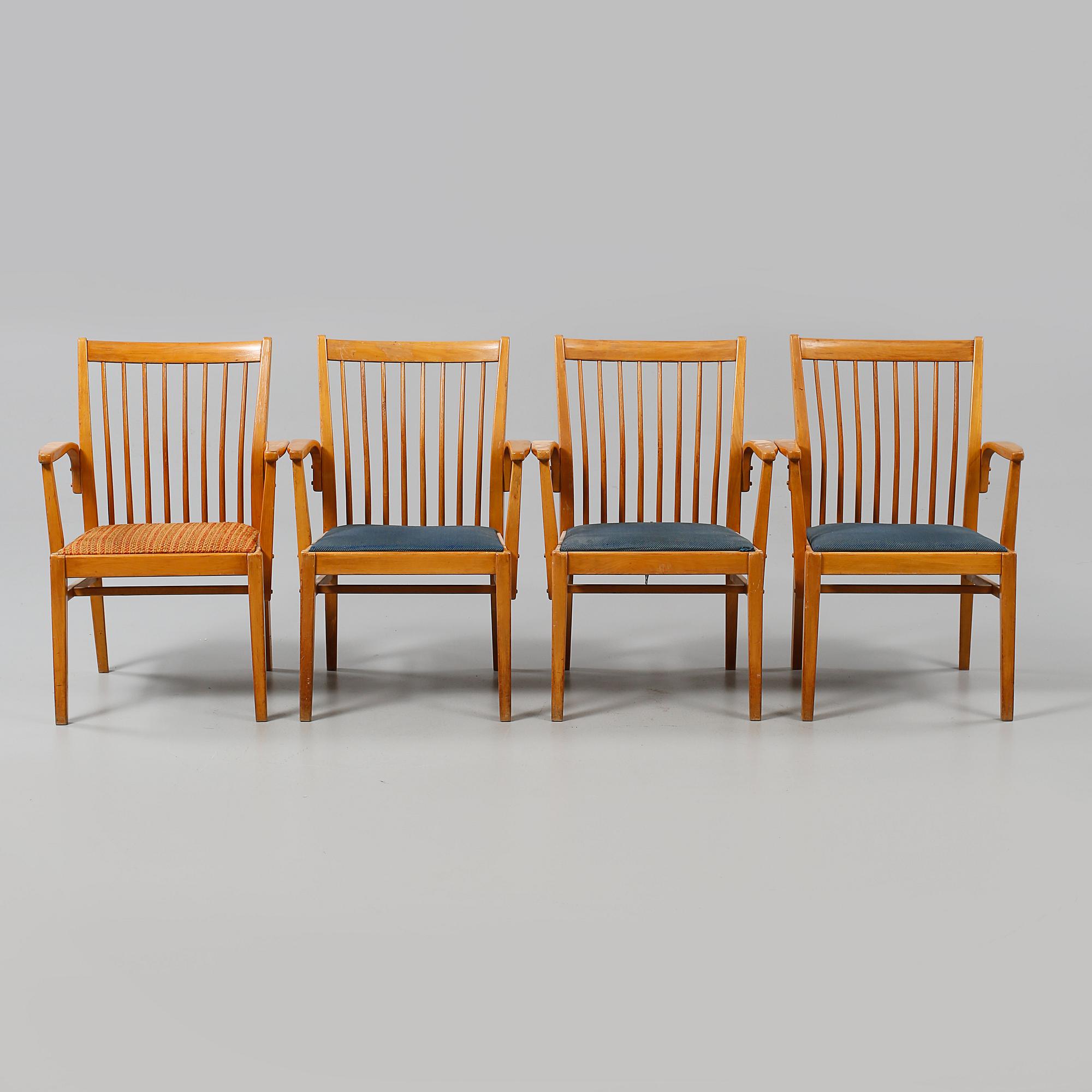 KARMSTOLAR, 4 st Åkerblomstolen, 1900-talets andra hälft.