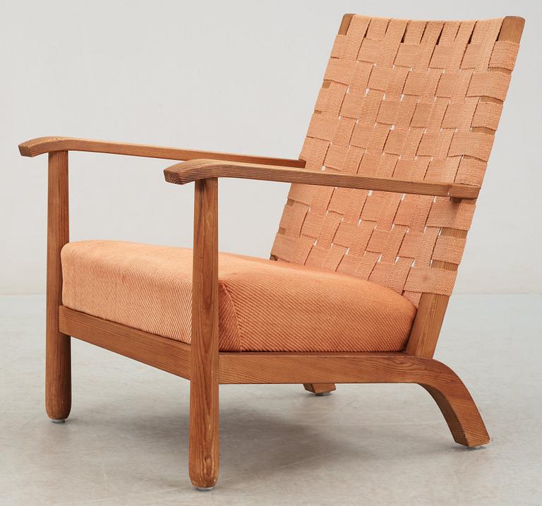 An Axel Einar Hjorth pine armchair, probably 'Lovö' by
Nordiska Kompaniet, 1930's.