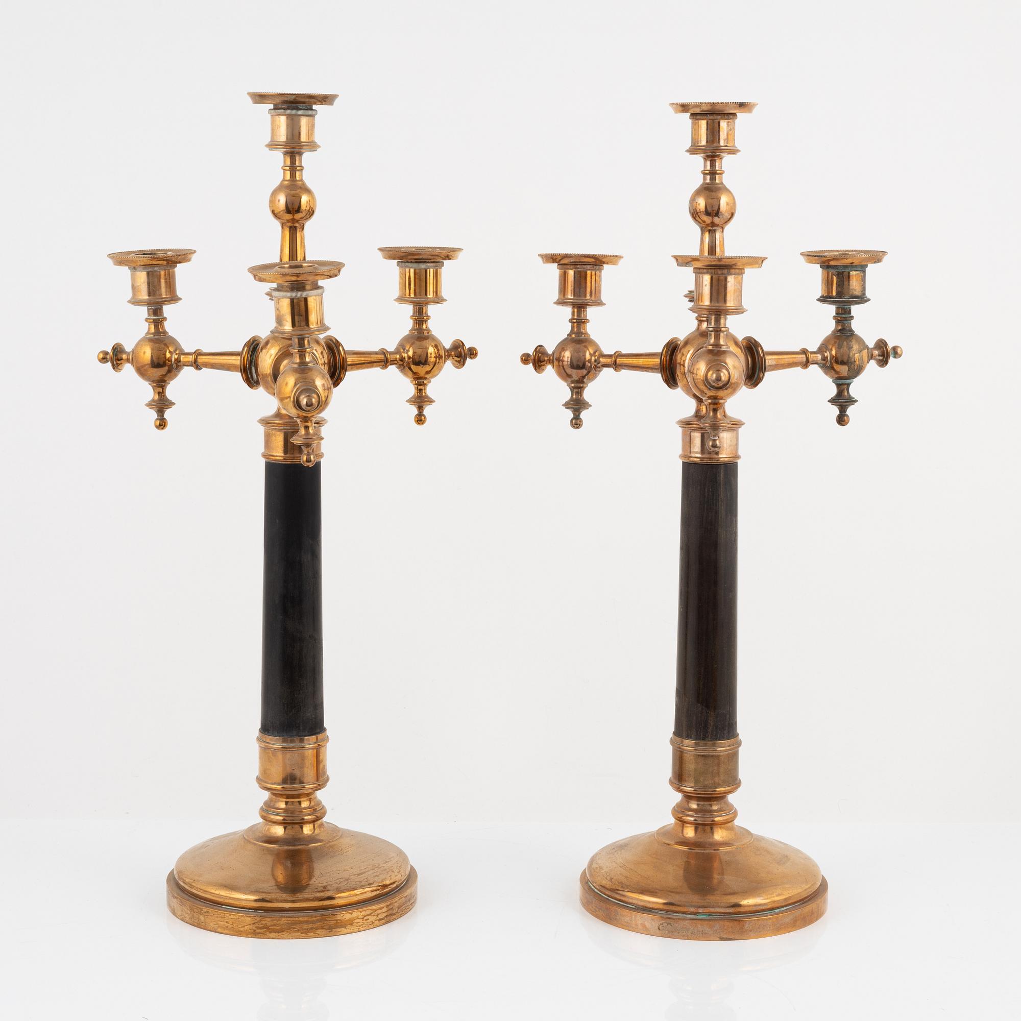 Kandelabrar, ett par, 1900-talets början.