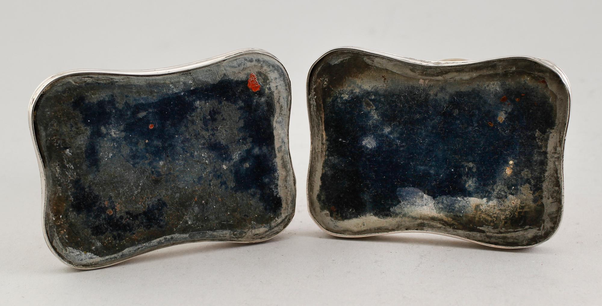 LJUSSTAKAR, 1 par, silver, Otto Wilhelm Kjellberg, Västerås 1870.