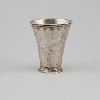 BÄGARE, silver, Thomas Beckman, Örebro, 1727- 1759, vikt 69 g.