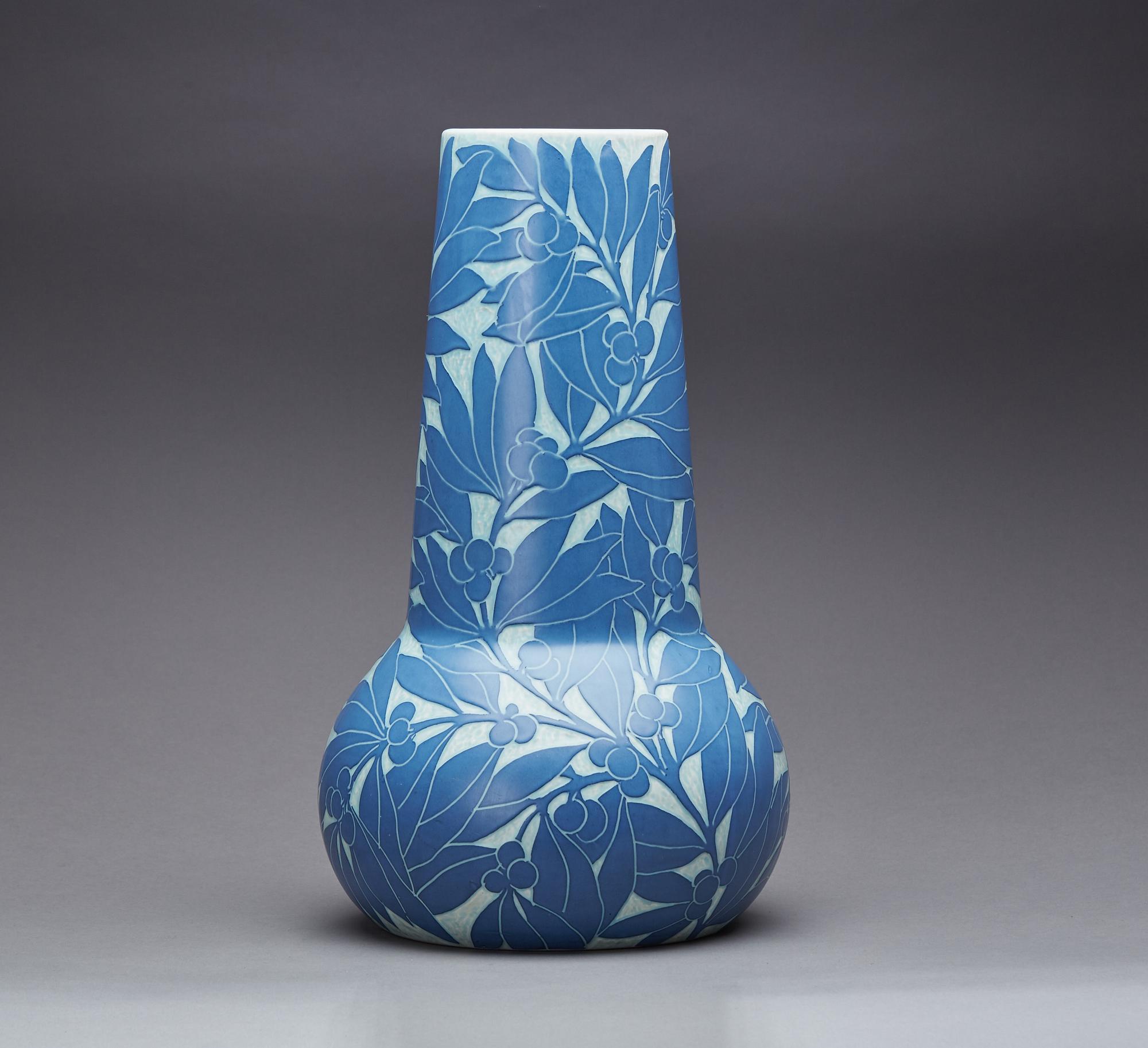 VAS, flintgods, "Sgrafitto" Josef Ekberg, Gustavsberg, 1917.