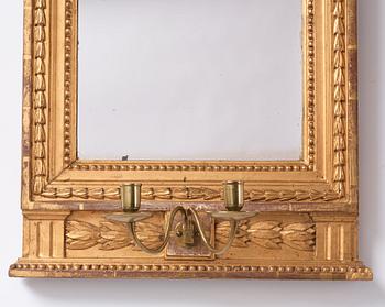 Spegellampett, för två ljus, Stockholmsarbete ca år 1800, Sengustaviansk.