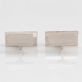 Wiwen Nilsson, a pair of sterling silver and rock crystal cuff-links, Lund, Sweden 1966.