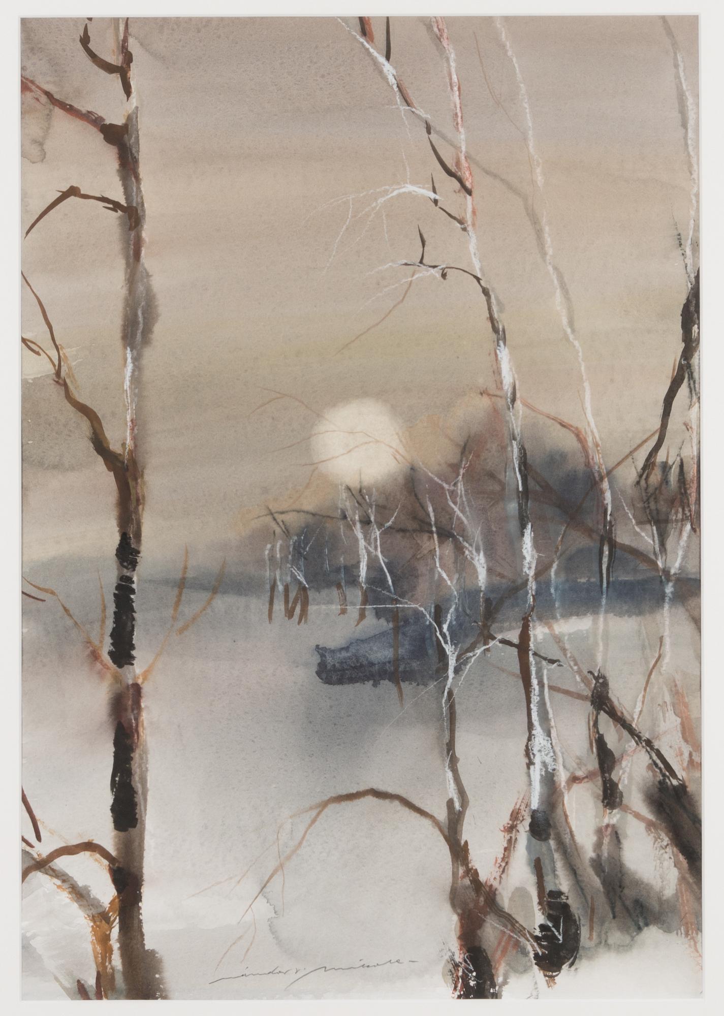 Nandor Mikola, akvarelli, signeerattu.