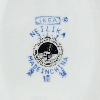 Terrin med lock och fat, porslin, "Nejlika", IKEAs 1700-talsserie, 1990-tal.