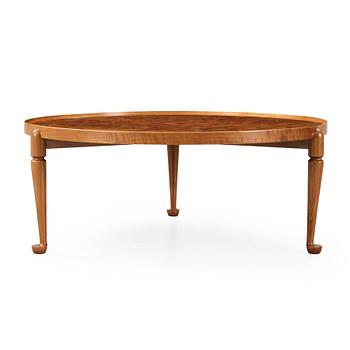 441. Josef Frank, a burrwood and walnut sofa table, Svenskt Tenn, model 2139, post 1985.